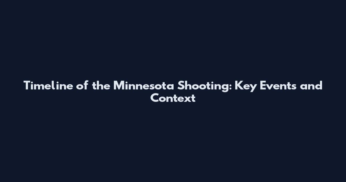 Timeline of the Minnesota Shooting: Key Events and Context