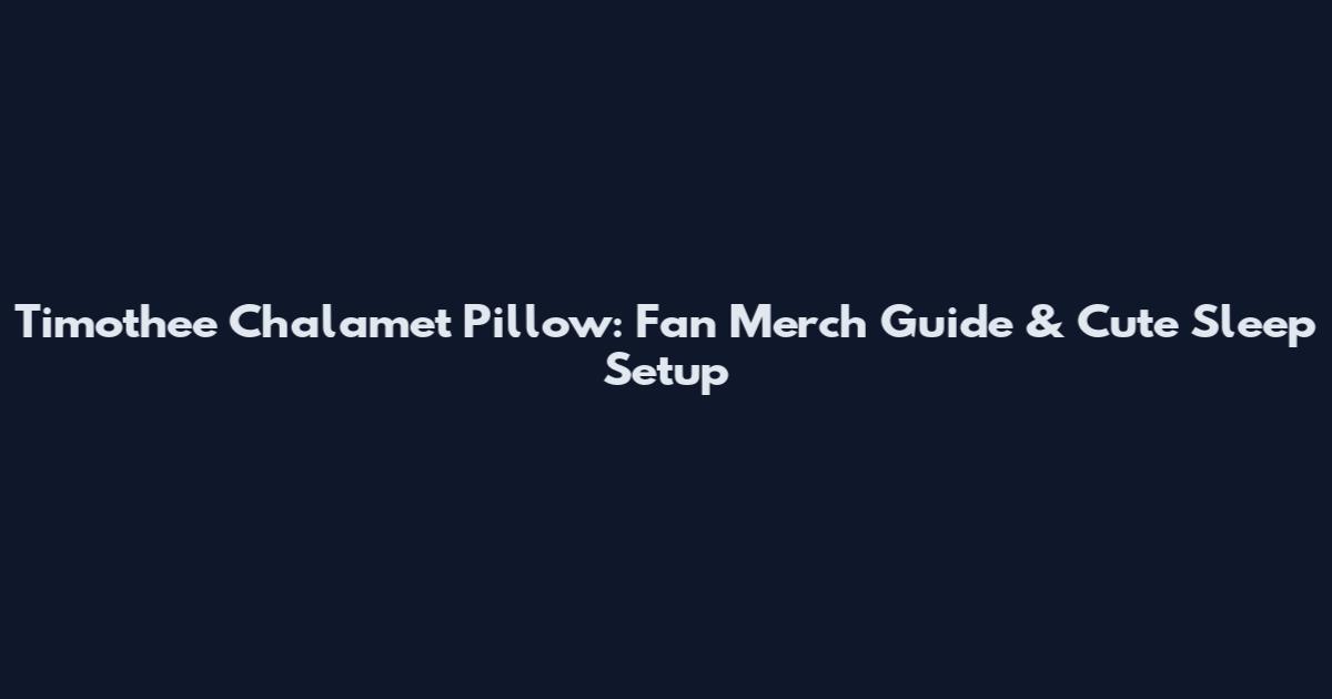 Timothee Chalamet Pillow: Fan Merch Guide & Cute Sleep Setup