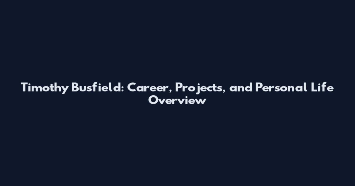 Timothy Busfield: Career, Projects, and Personal Life Overview