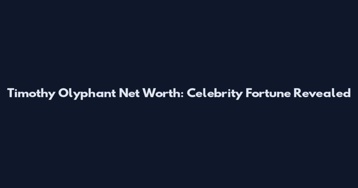 Timothy Olyphant Net Worth: Celebrity Fortune Revealed