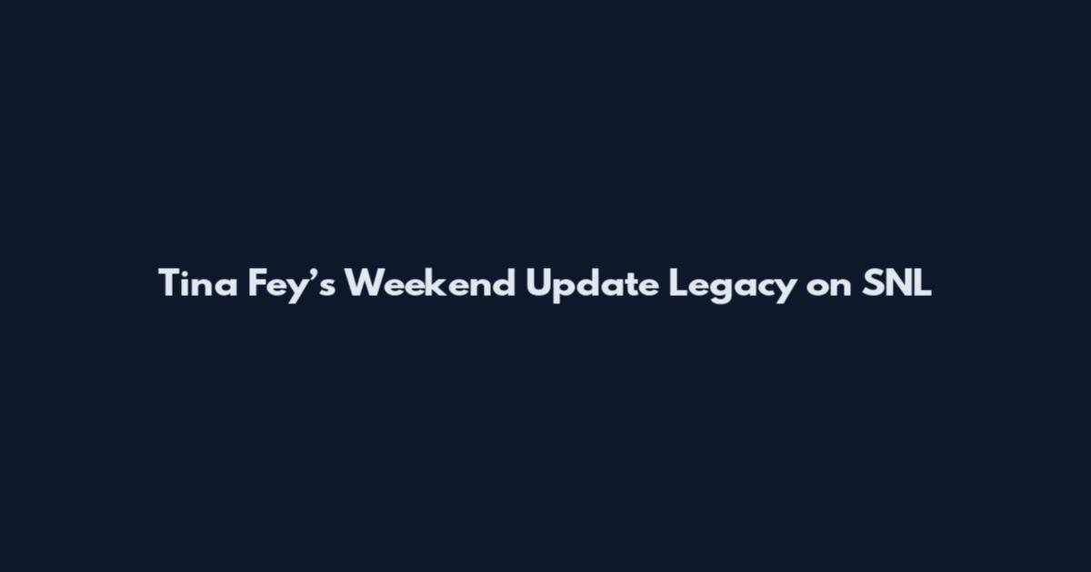 Tina Fey’s Weekend Update Legacy on SNL
