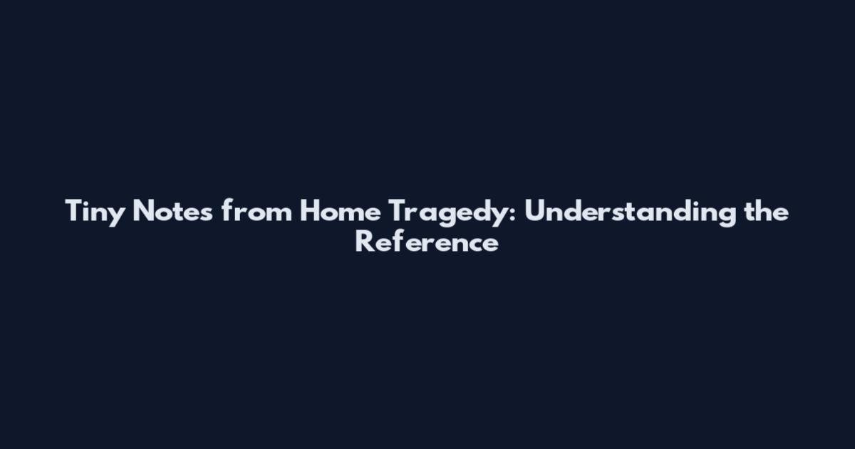 Tiny Notes from Home Tragedy: Understanding the Reference
