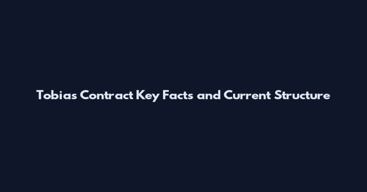 Tobias Contract Key Facts and Current Structure