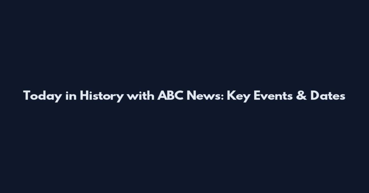 Today in History with ABC News: Key Events & Dates