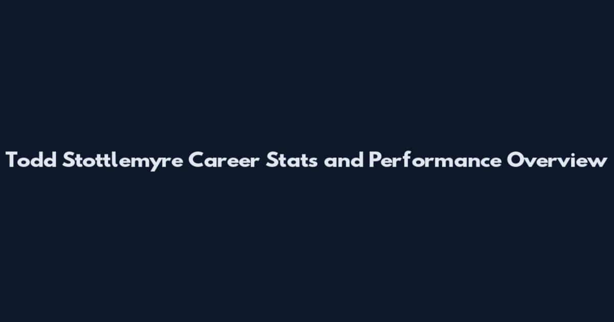 Todd Stottlemyre Career Stats and Performance Overview