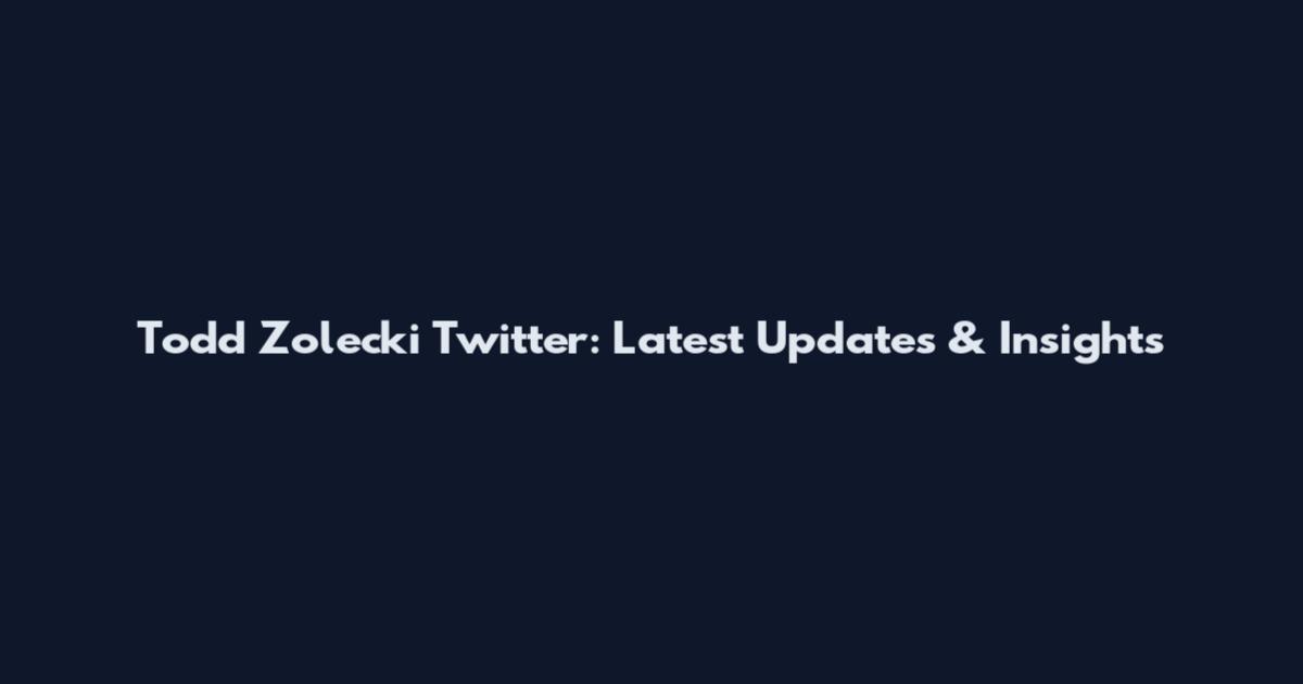 Todd Zolecki Twitter: Latest Updates & Insights