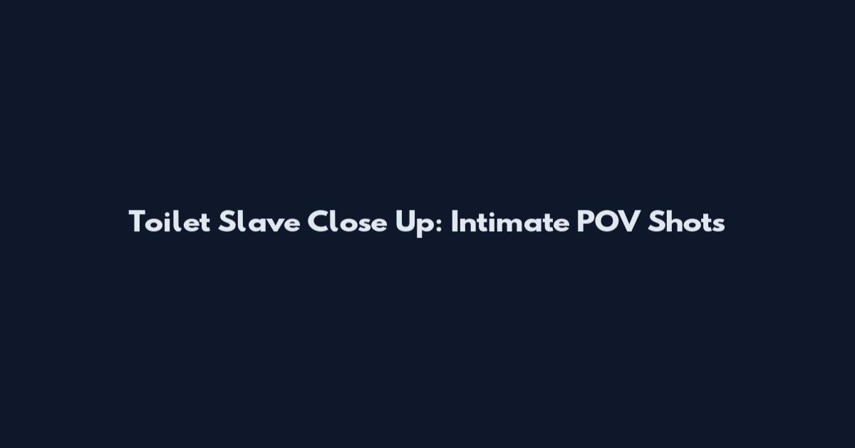 Toilet Slave Close Up: Intimate POV Shots