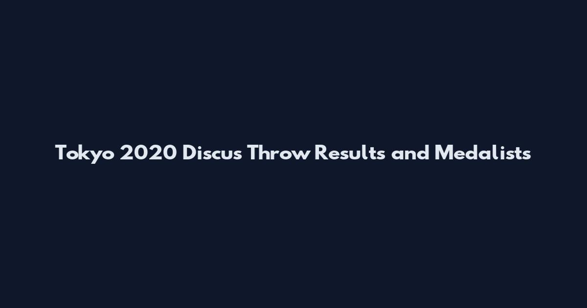 Tokyo 2020 Discus Throw Results and Medalists