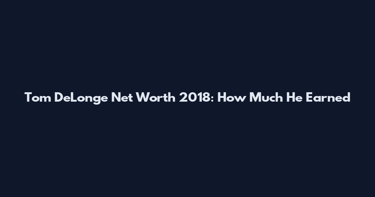 Tom DeLonge Net Worth 2018: How Much He Earned