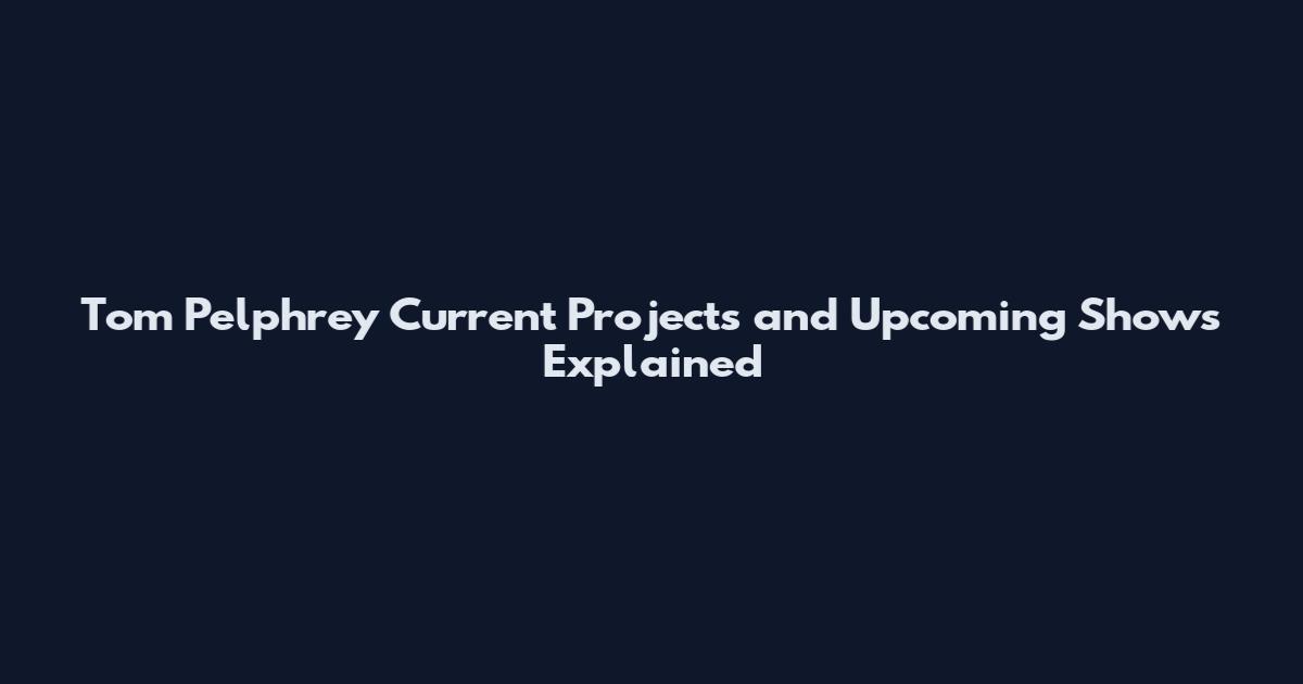 Tom Pelphrey Current Projects and Upcoming Shows Explained