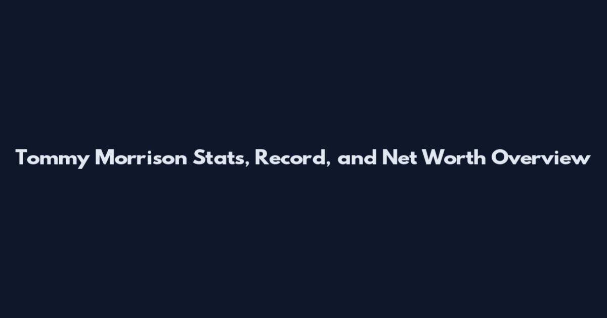 Tommy Morrison Stats, Record, and Net Worth Overview