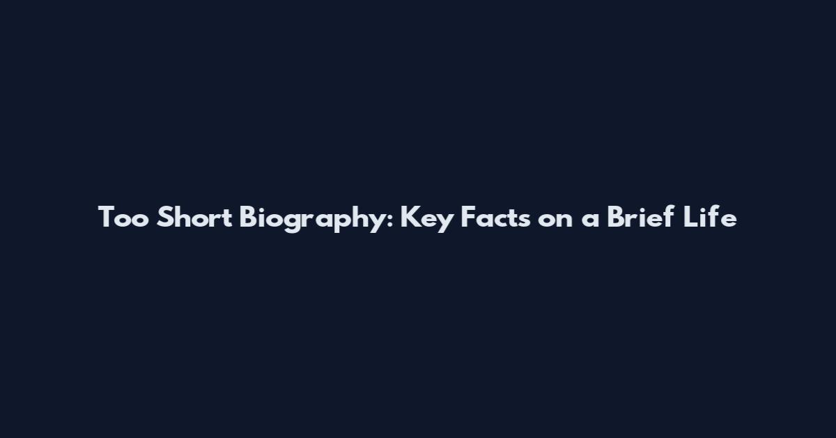 Too Short Biography: Key Facts on a Brief Life