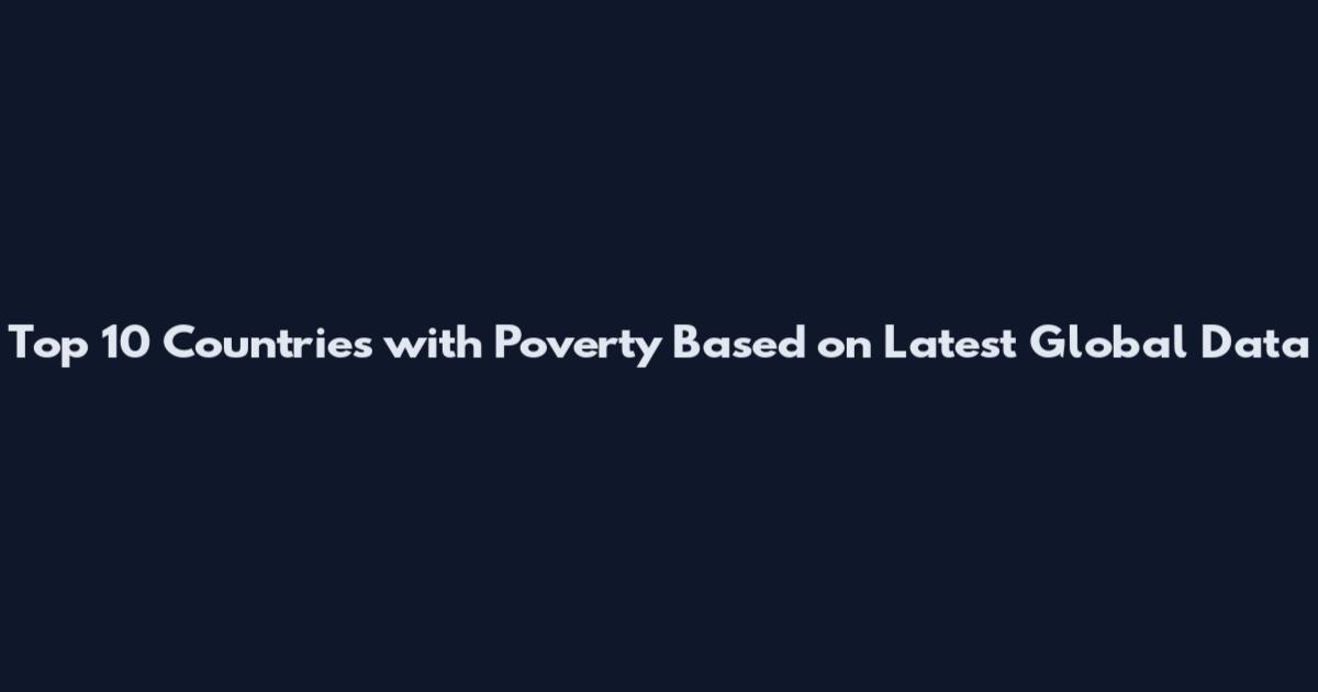 Top 10 Countries with Poverty Based on Latest Global Data