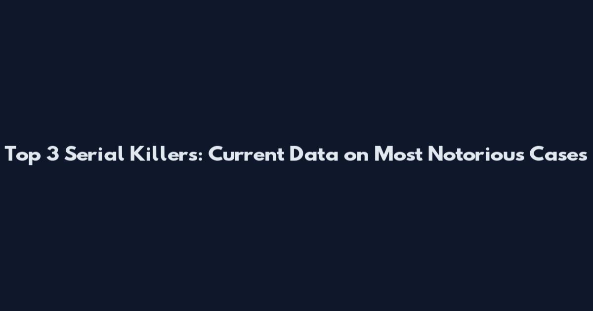 Top 3 Serial Killers: Current Data on Most Notorious Cases