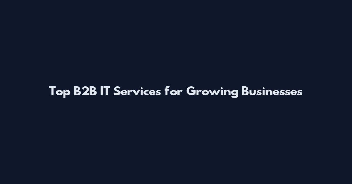 Top B2B IT Services for Growing Businesses