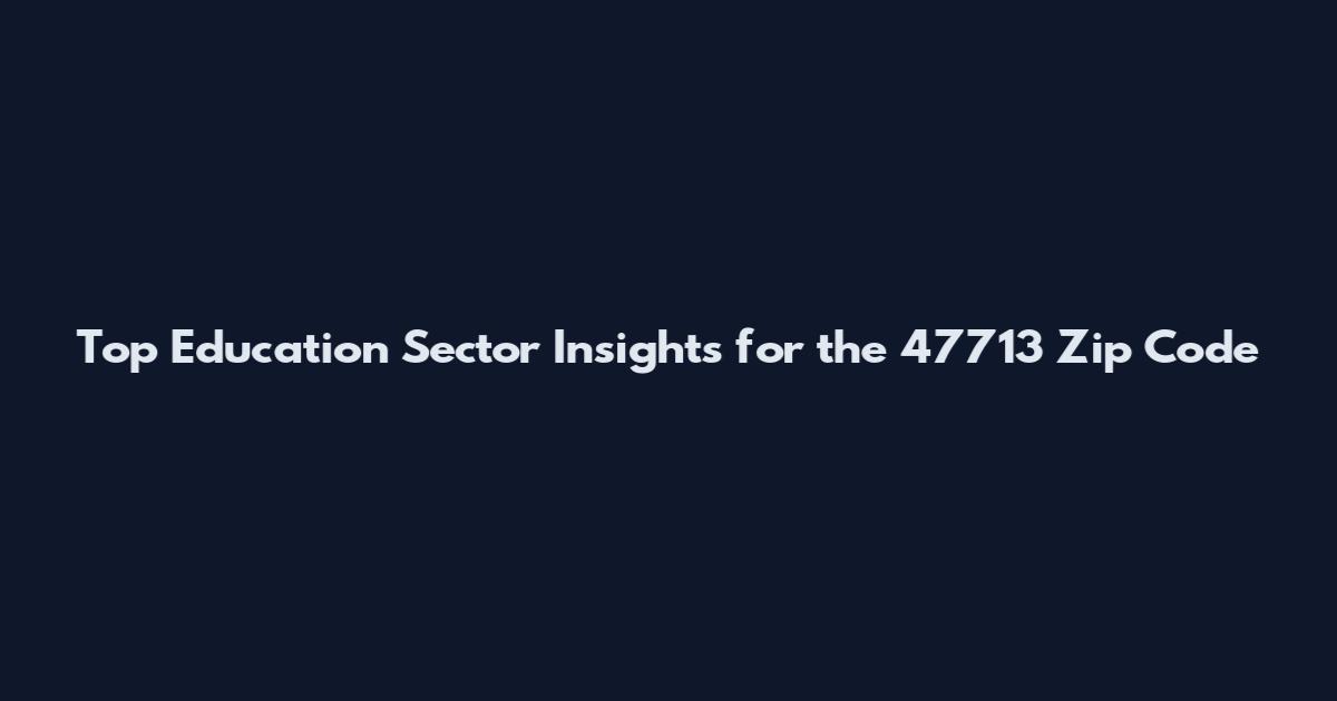 Top Education Sector Insights for the 47713 Zip Code