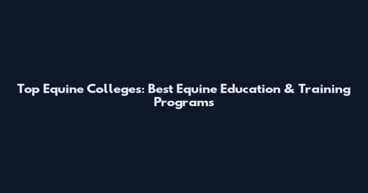 Top Equine Colleges: Best Equine Education & Training Programs