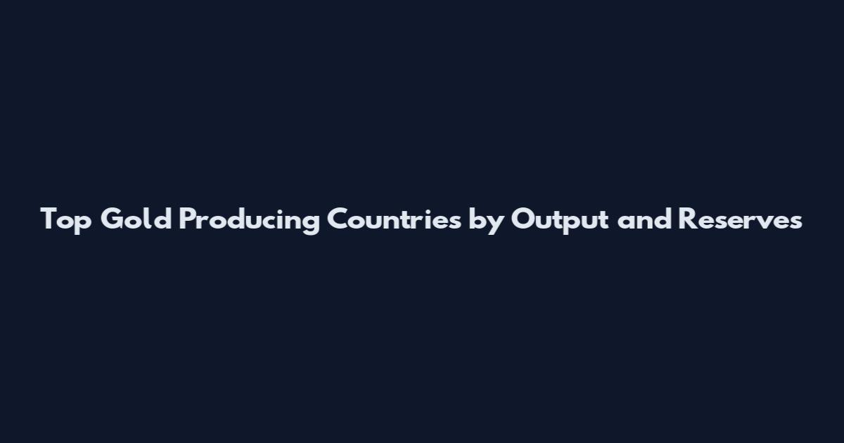 Top Gold Producing Countries by Output and Reserves
