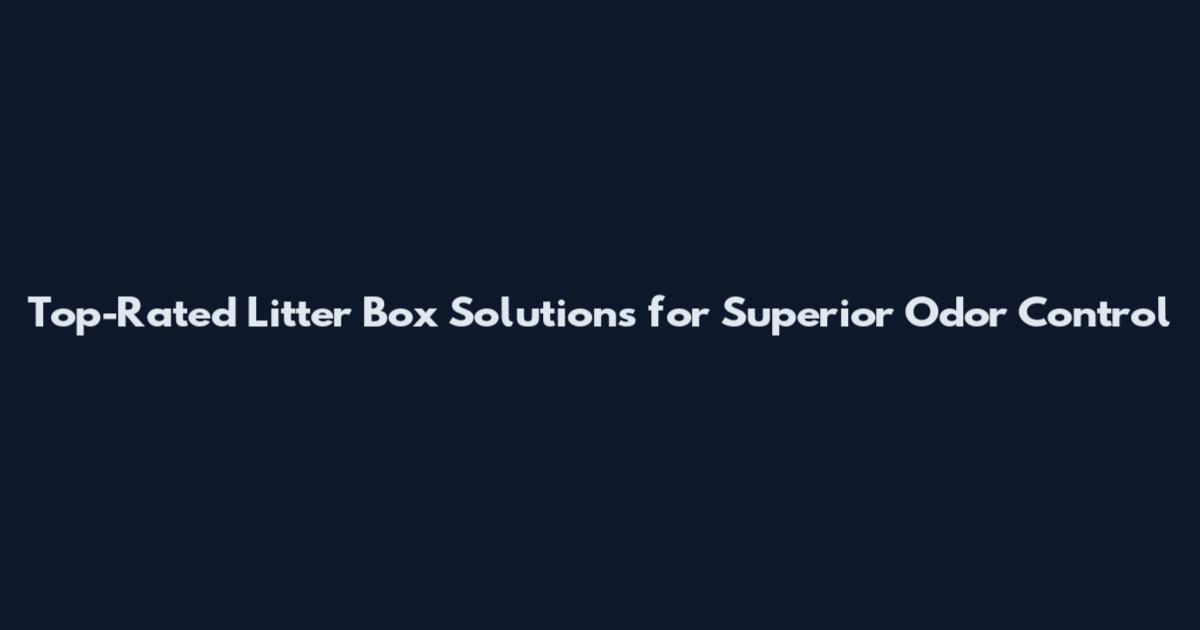 Top-Rated Litter Box Solutions for Superior Odor Control