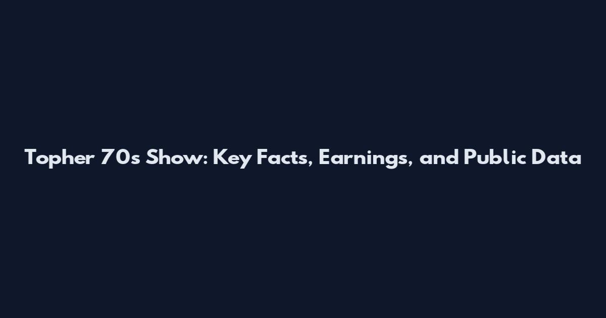Topher 70s Show: Key Facts, Earnings, and Public Data