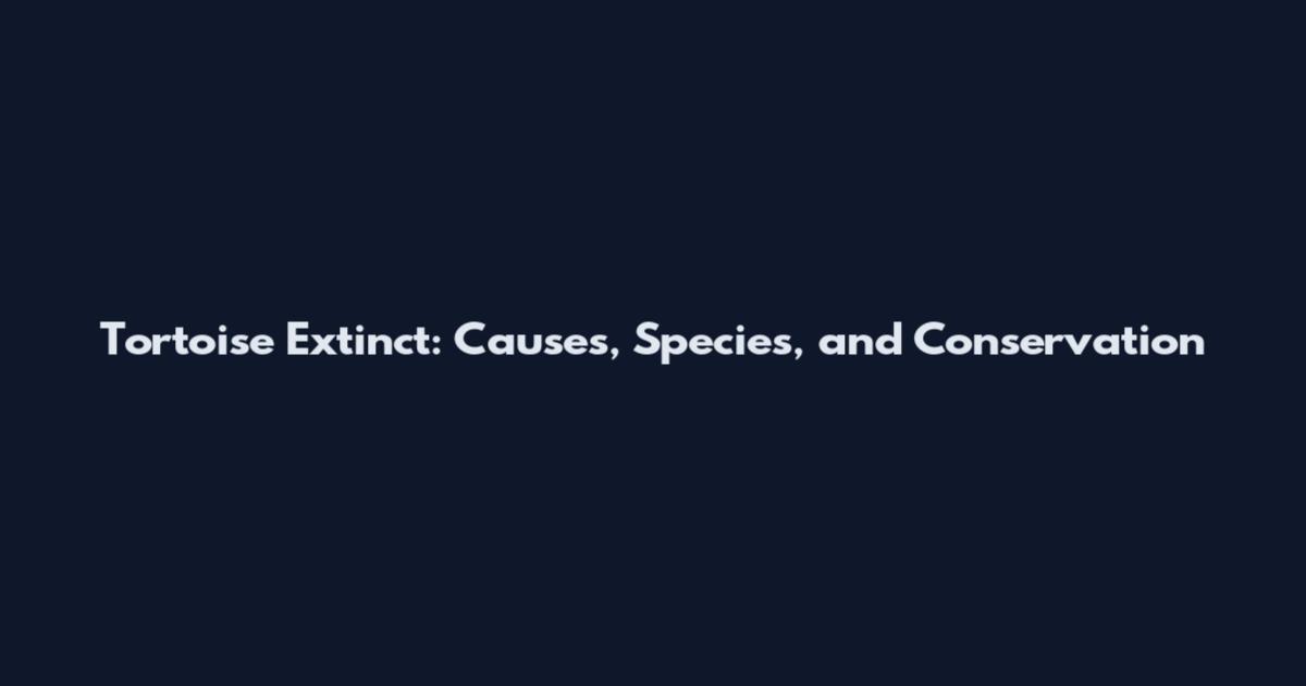 Tortoise Extinct: Causes, Species, and Conservation
