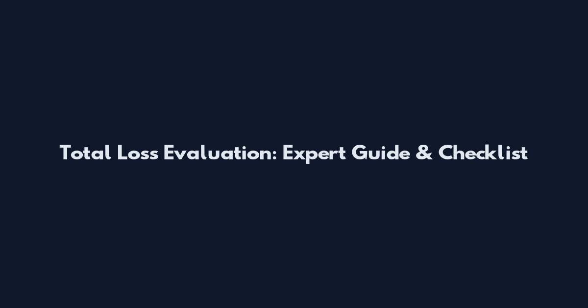 Total Loss Evaluation: Expert Guide & Checklist