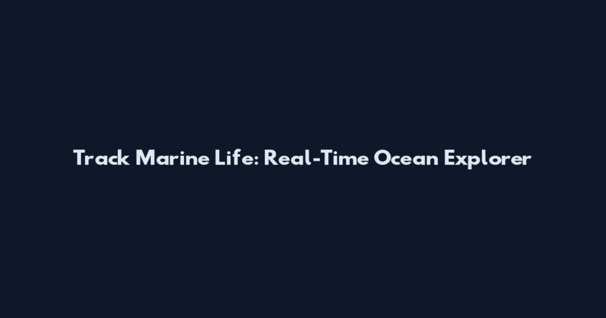 Track Marine Life: Real-Time Ocean Explorer
