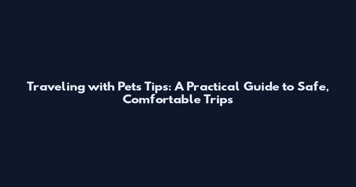 Traveling with Pets Tips: A Practical Guide to Safe, Comfortable Trips