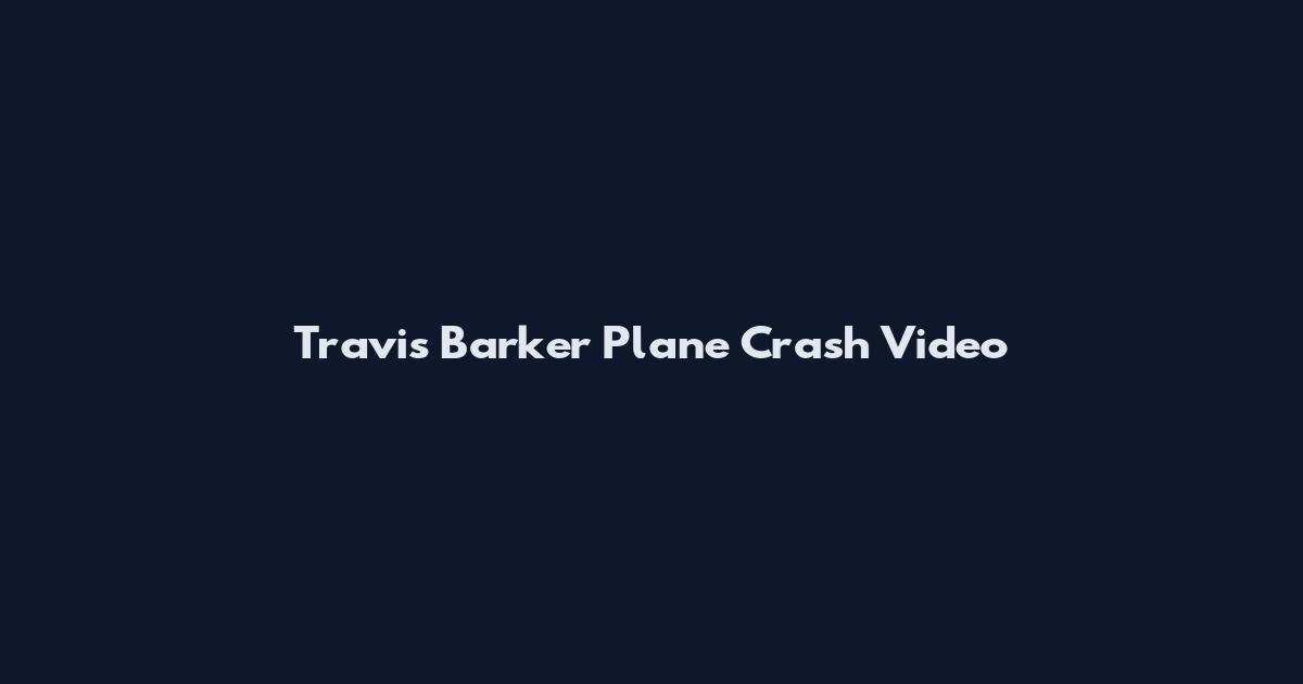 Travis Barker Plane Crash Video