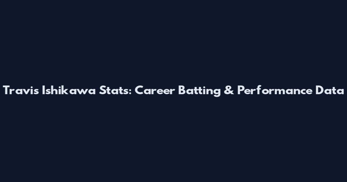 Travis Ishikawa Stats: Career Batting & Performance Data