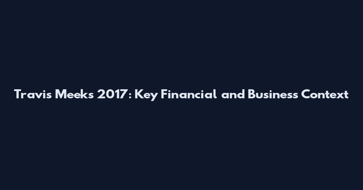 Travis Meeks 2017: Key Financial and Business Context
