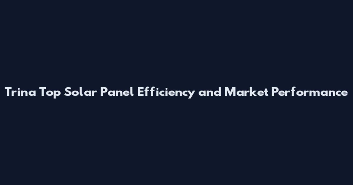 Trina Top Solar Panel Efficiency and Market Performance
