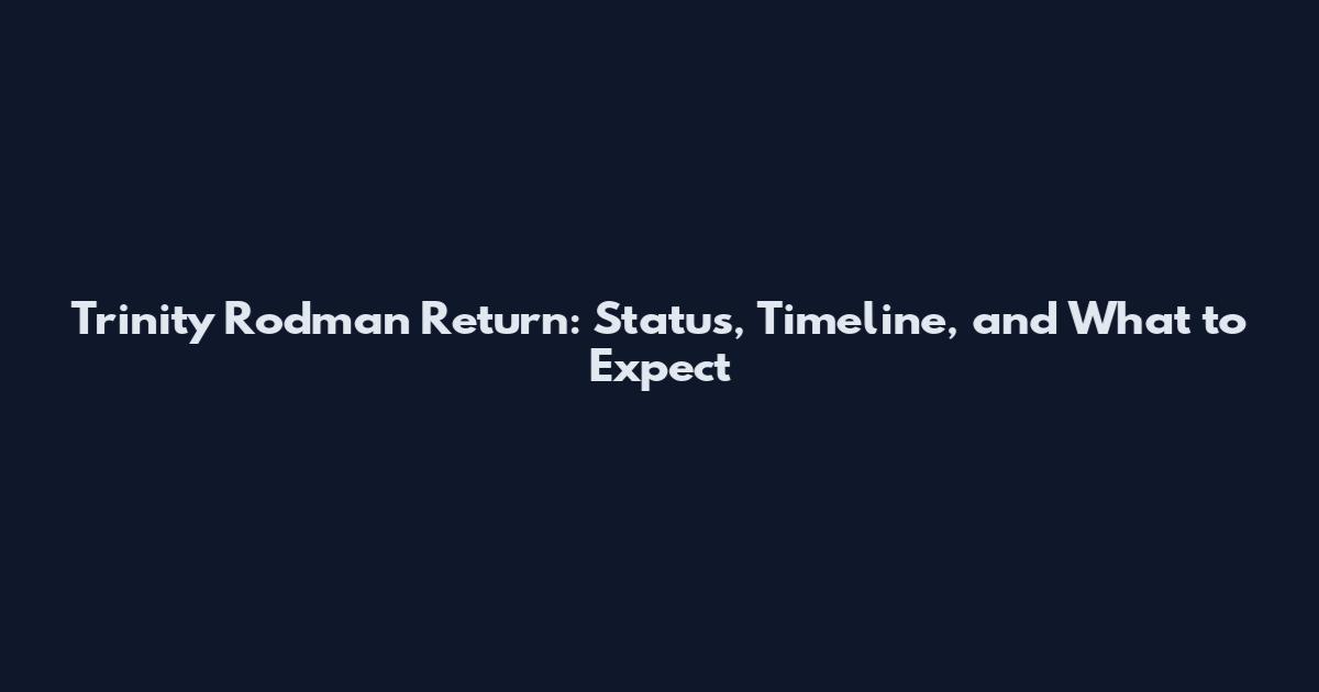 Trinity Rodman Return: Status, Timeline, and What to Expect