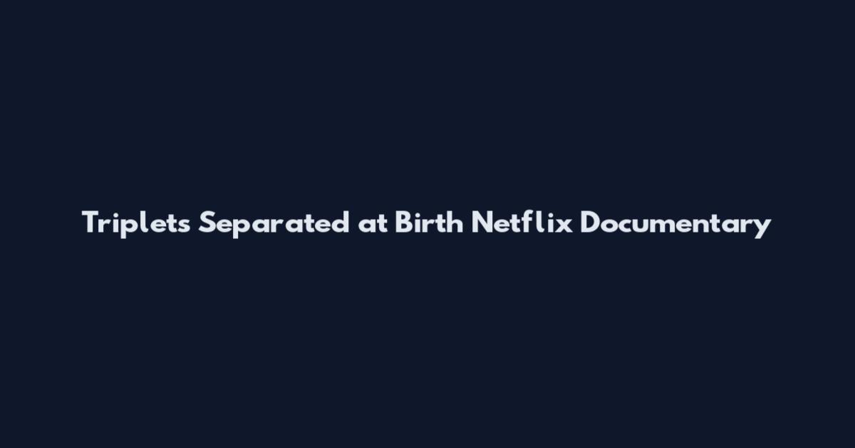Triplets Separated at Birth Netflix Documentary