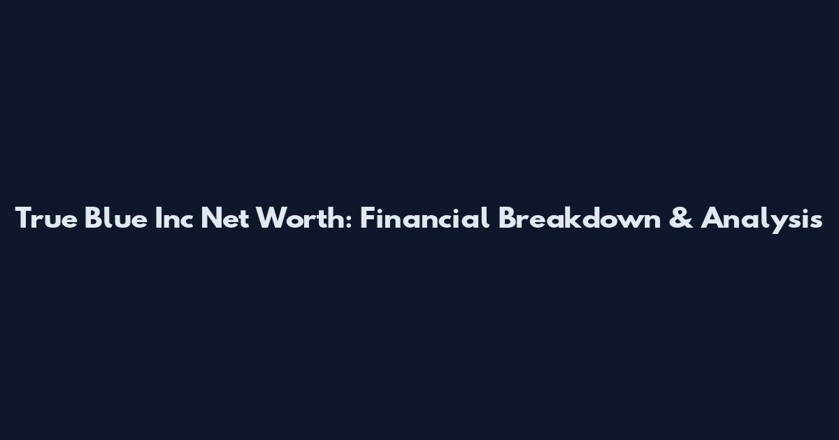 True Blue Inc Net Worth: Financial Breakdown & Analysis