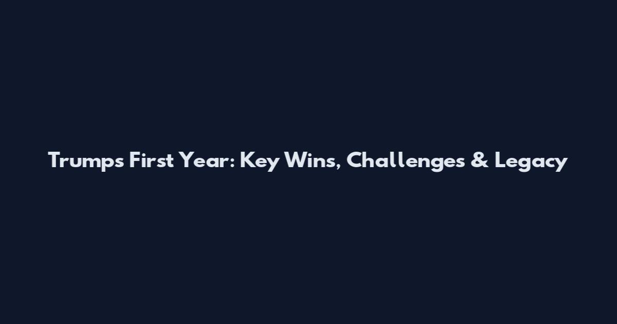 Trump's First Year: Key Wins, Challenges & Legacy