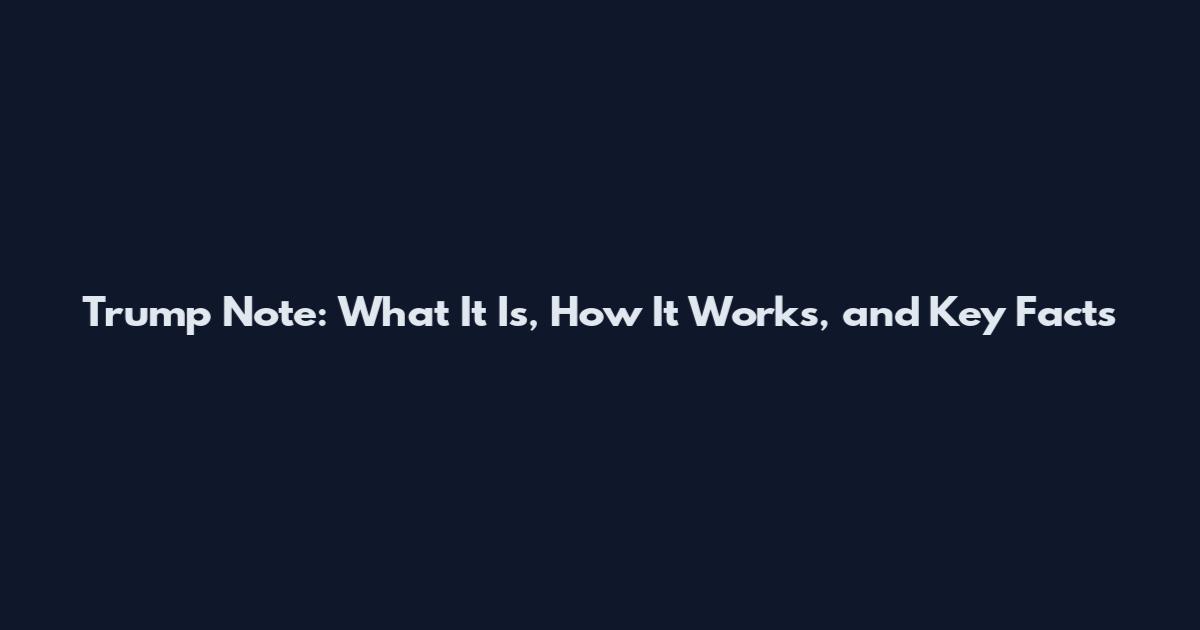 Trump Note: What It Is, How It Works, and Key Facts