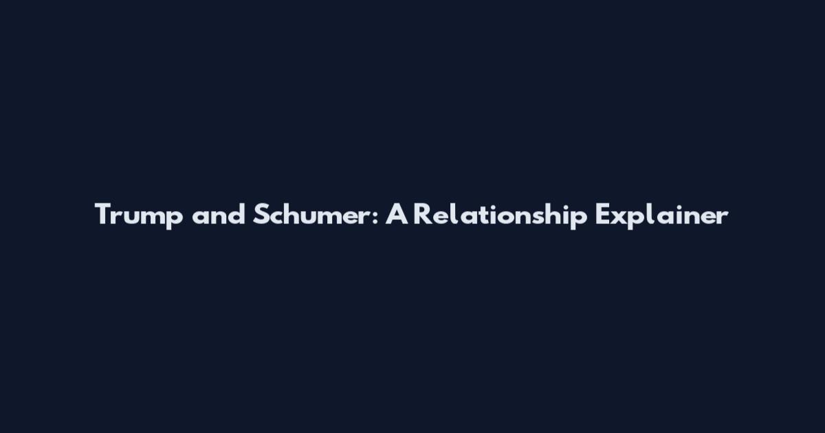 Trump and Schumer: A Relationship Explainer