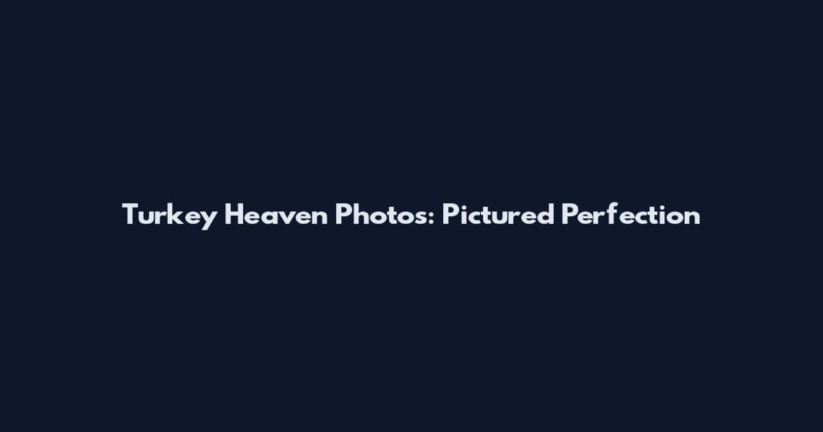 Turkey Heaven Photos: Pictured Perfection