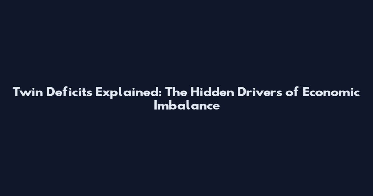 Twin Deficits Explained: The Hidden Drivers of Economic Imbalance