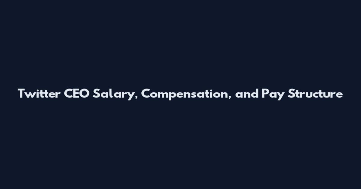 Twitter CEO Salary, Compensation, and Pay Structure