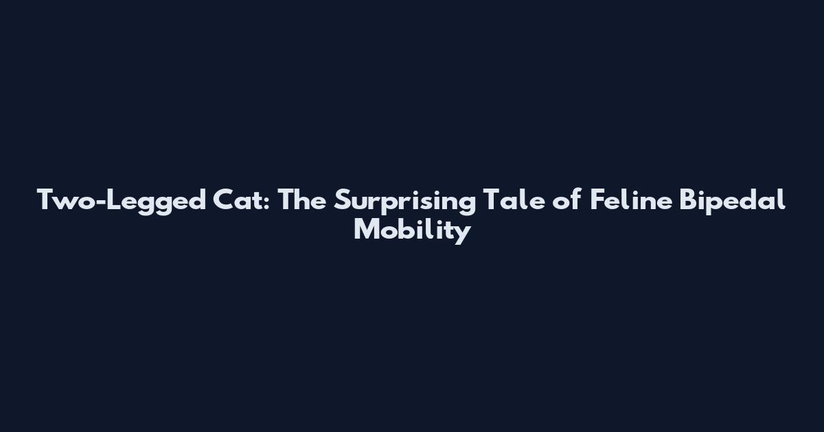Two-Legged Cat: The Surprising Tale of Feline Bipedal Mobility