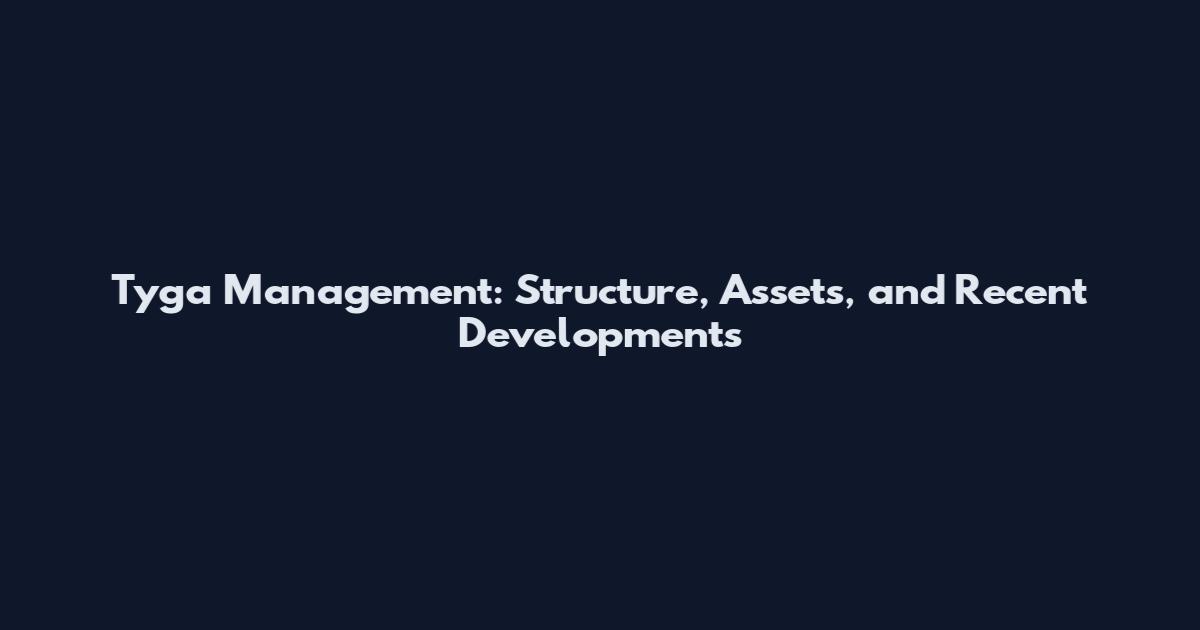 Tyga Management: Structure, Assets, and Recent Developments