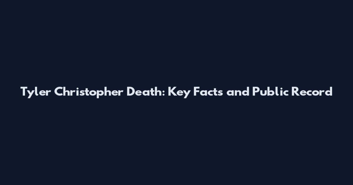 Tyler Christopher Death: Key Facts and Public Record