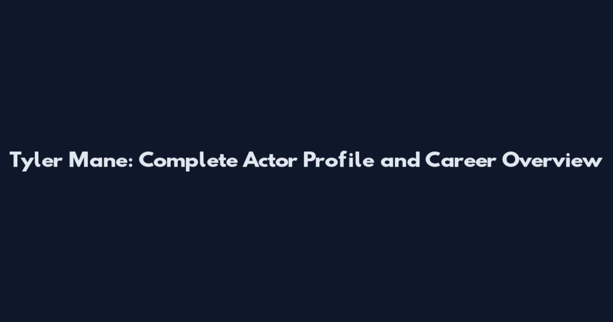 Tyler Mane: Complete Actor Profile and Career Overview