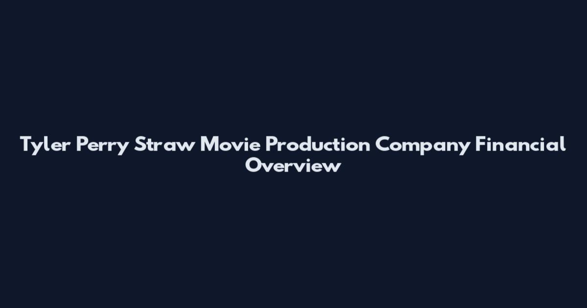 Tyler Perry Straw Movie Production Company Financial Overview