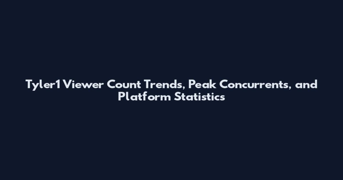Tyler1 Viewer Count Trends, Peak Concurrents, and Platform Statistics