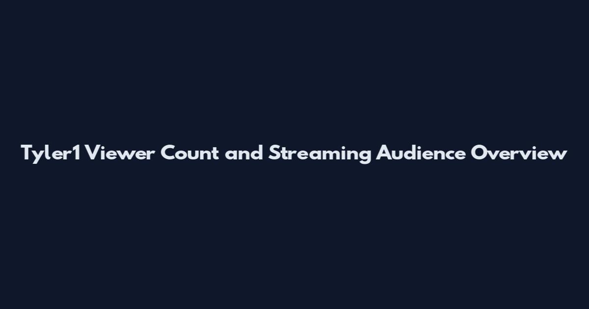 Tyler1 Viewer Count and Streaming Audience Overview