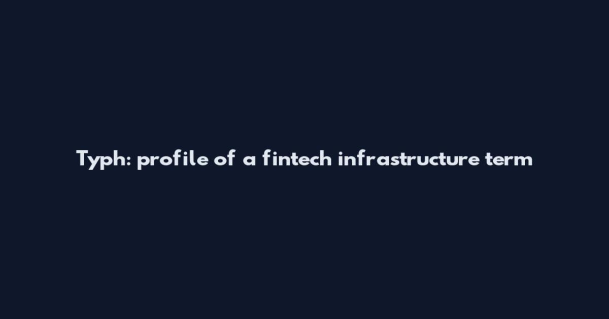 Typh: profile of a fintech infrastructure term