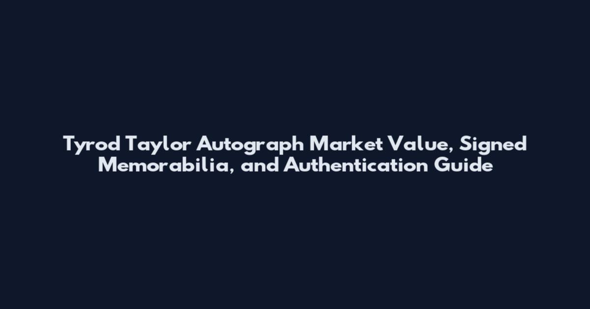 Tyrod Taylor Autograph Market Value, Signed Memorabilia, and Authentication Guide